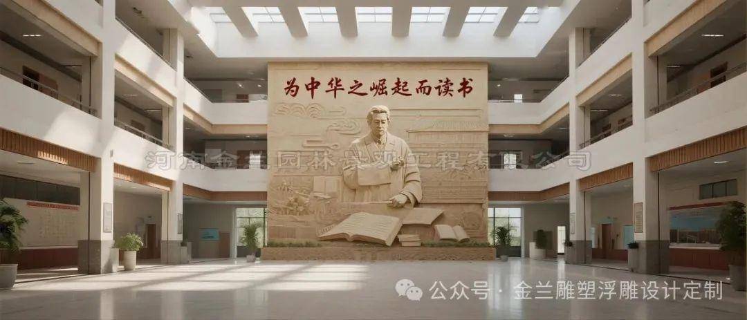 教学楼大厅作为师生每日必经的公共空间,其文化表达直接影响校园精神