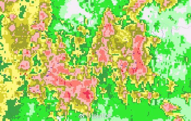 最大降水量124.7毫米，郑州暴雨红色预警信号生效中，预计未来2小时，局地降水量40毫米