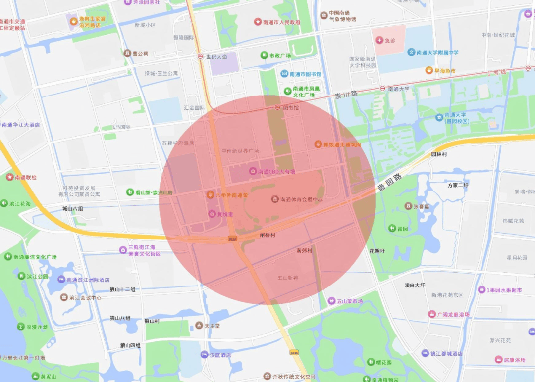 禁飞区域示意图2025年8月24日南通市公安局特此通告