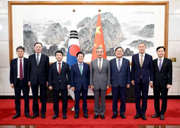 王毅会见韩国总统特使朴炳锡