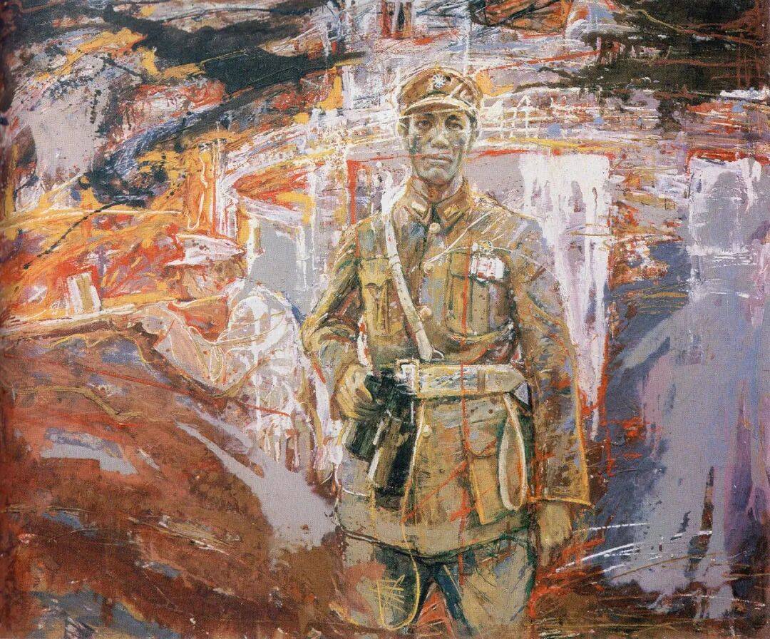 胡赤骏《军魂——十九路军军长蔡廷锴》油画104cm×122cm 1992年李