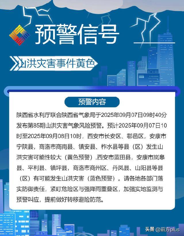 中到大雨、局地暴雨＋短时强降水要来！陕西多预警信息齐发→