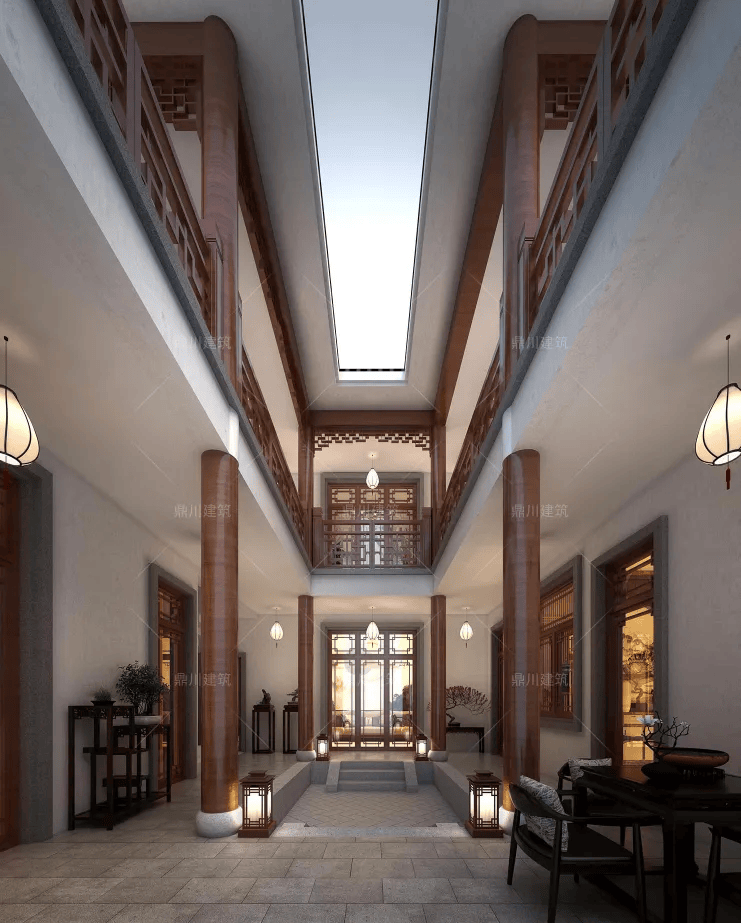 农村12米×12米,二层中式三合院,5房带棋牌室,老家建房35万