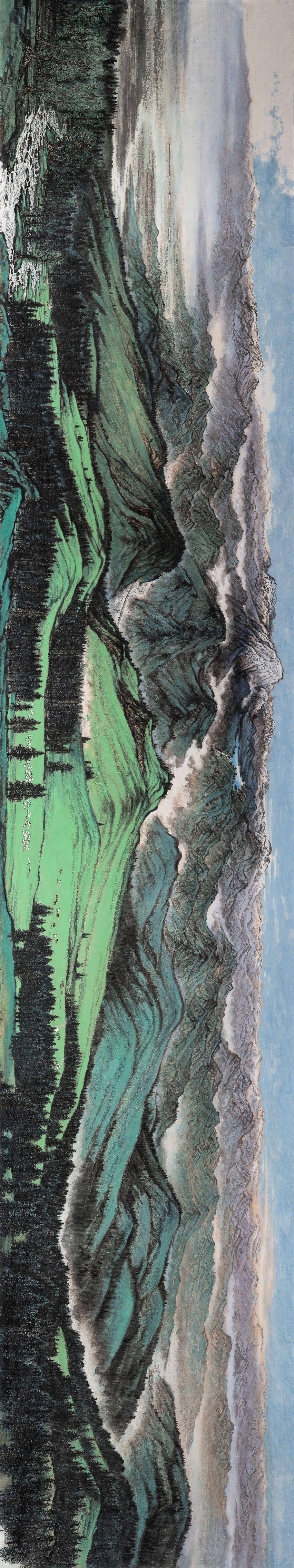 先睹为快！粤疆艺术家共绘巨幅国画《大美天山》下月迎首展