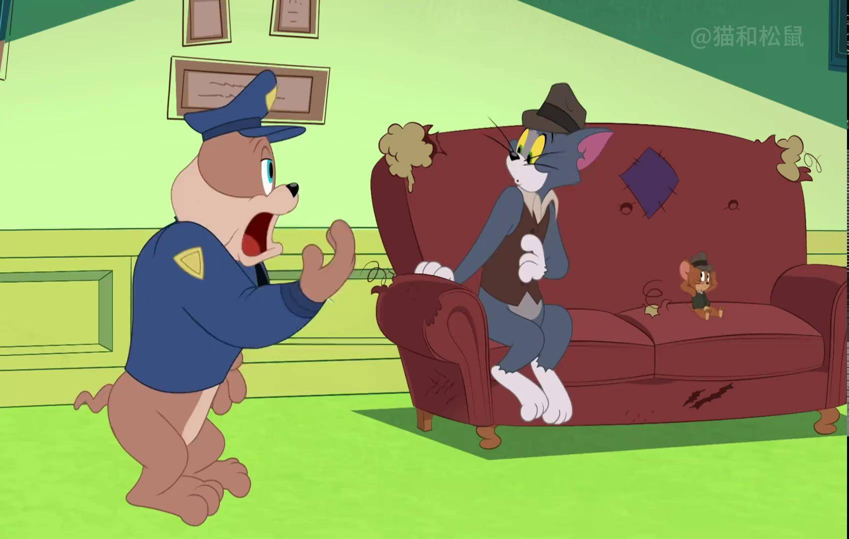 猫鼠侦探护送钻石,却被当成小偷 动画 猫和老鼠 经典动画