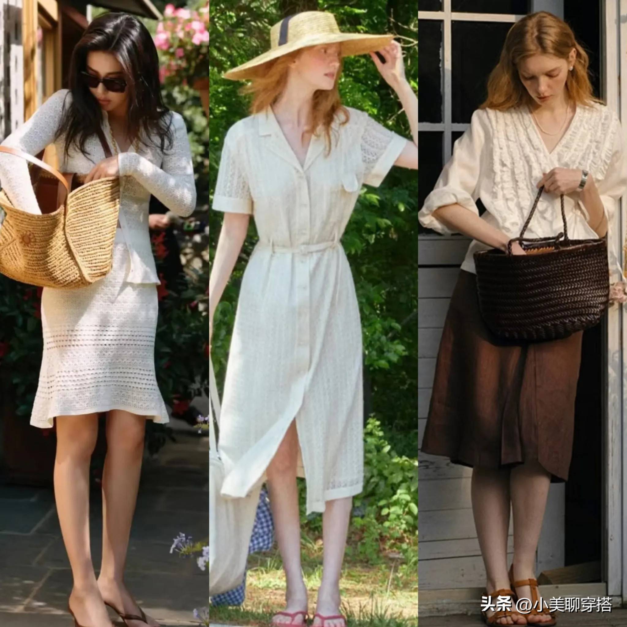 夏天"法式田园风"穿搭示范,慵懒时髦太好看了