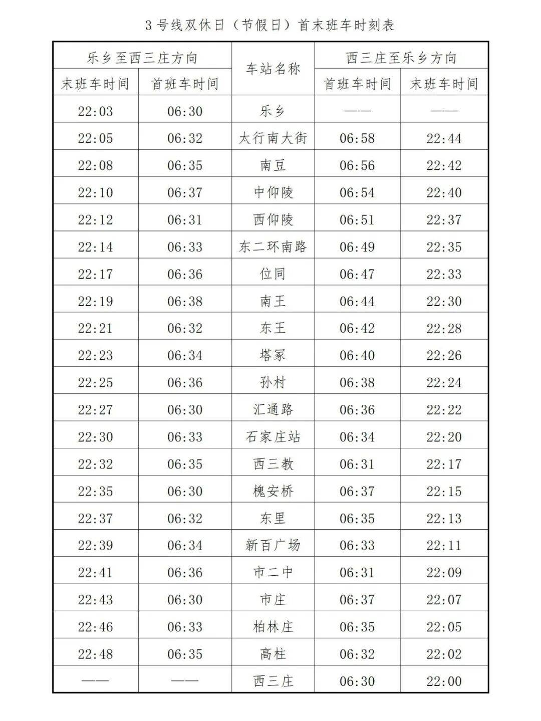 882 ▏明天起，石家庄地铁2、3号线增加首班车，最新时刻表→