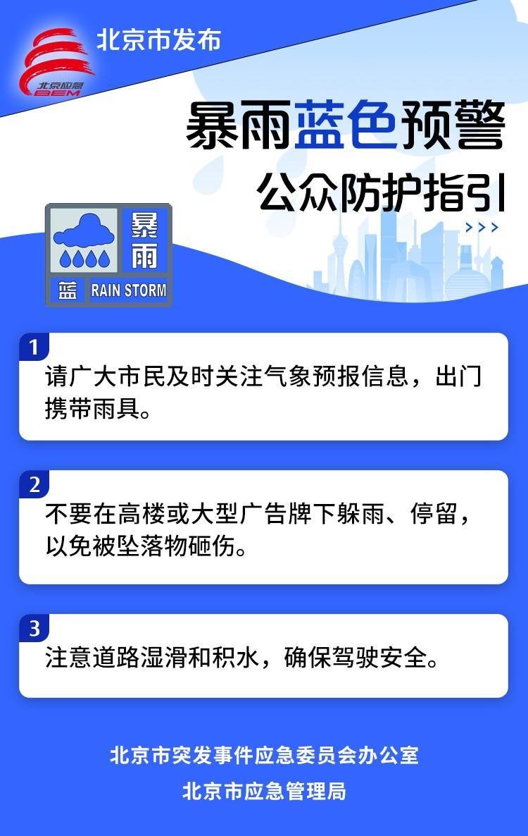 大兴发布暴雨预警，北京今明天降雨+降温