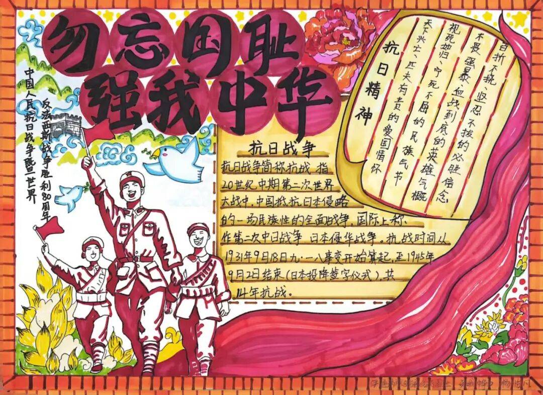 "我和我的先辈"爱国主义教育,国防教育系列主题活动手抄报比赛获奖