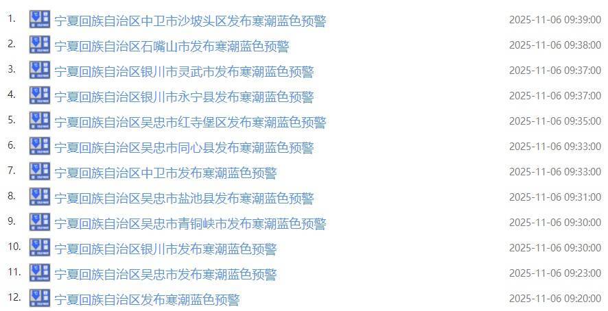 要下雪了！宁夏发布寒潮蓝色预警