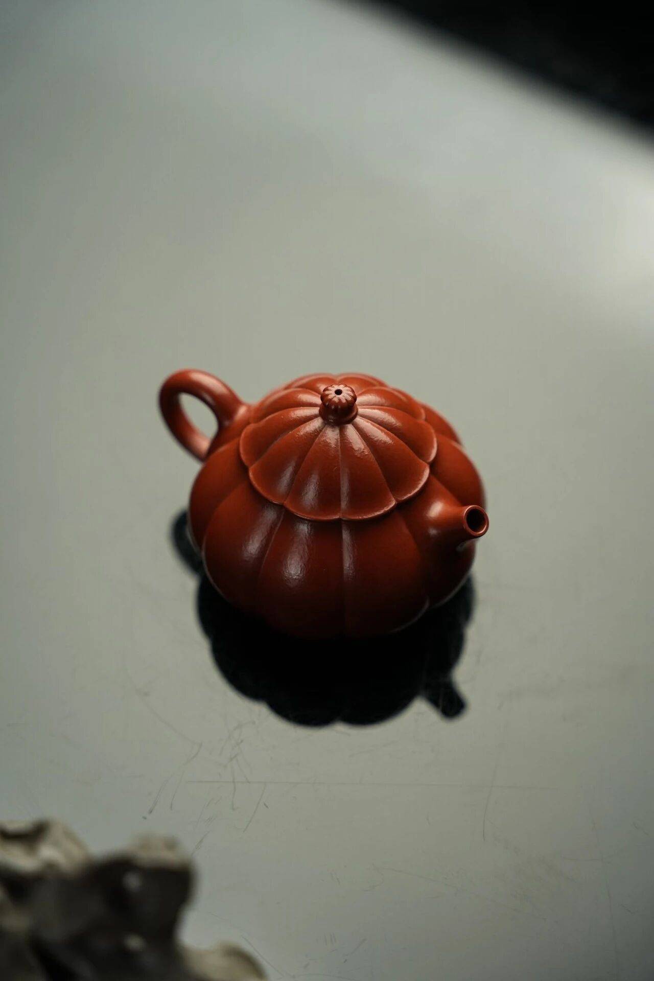 拾器格物￤原矿朱泥筋纹·玲珑紫砂壶