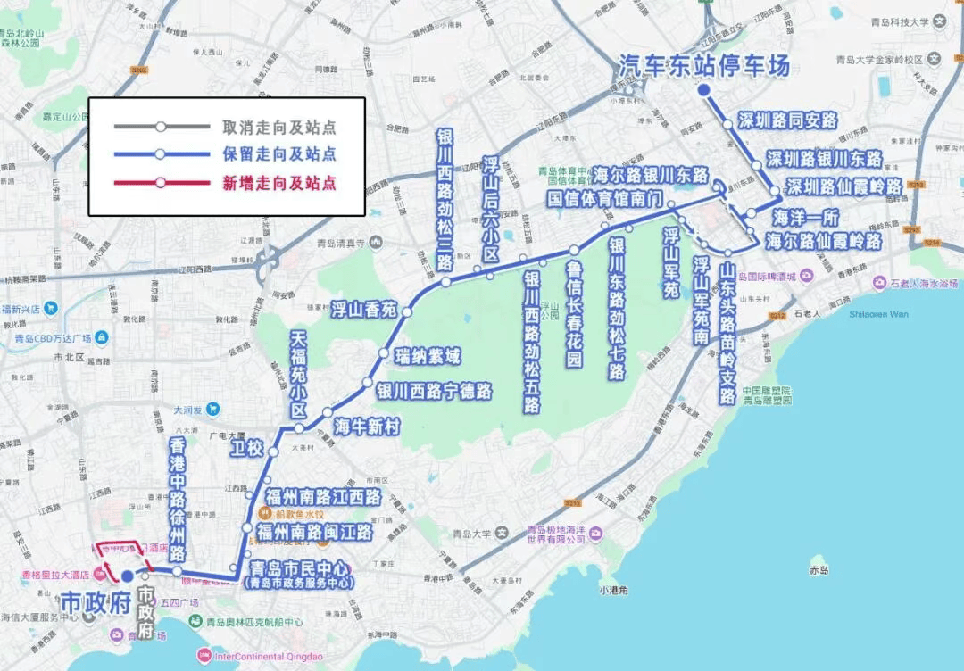 青岛拟优化314路公交线:取消市政府南侧站 优化运行时间