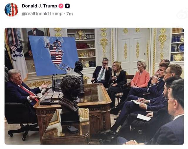 图片[3]-白宫发特朗普在格陵兰岛牵企鹅AI图”拥抱企鹅”，网友科普：企鹅生活在南半球，格陵兰岛没有 -华闻时空