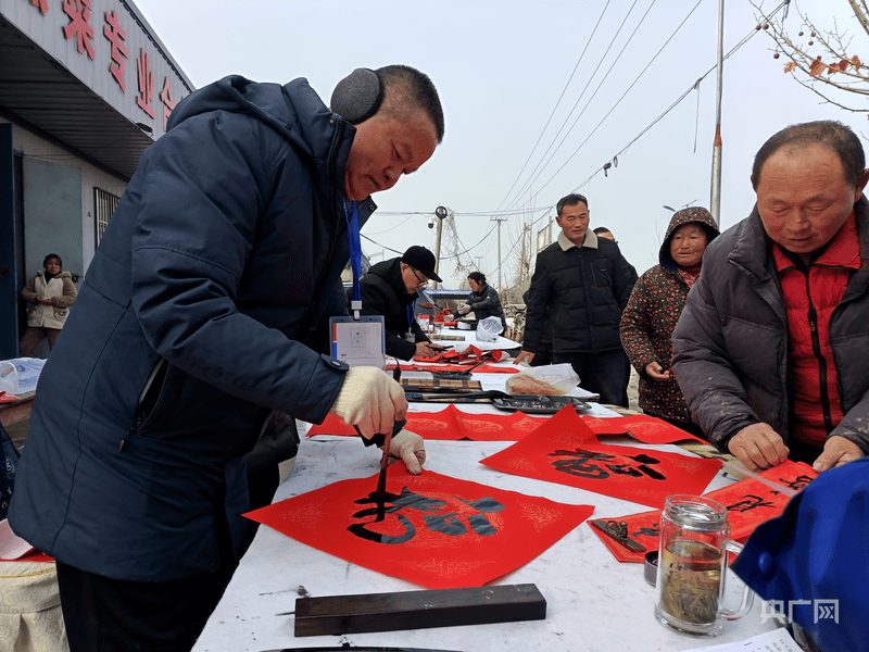 砀山县：萧砀两地书法家联手为村民书写新春祝福