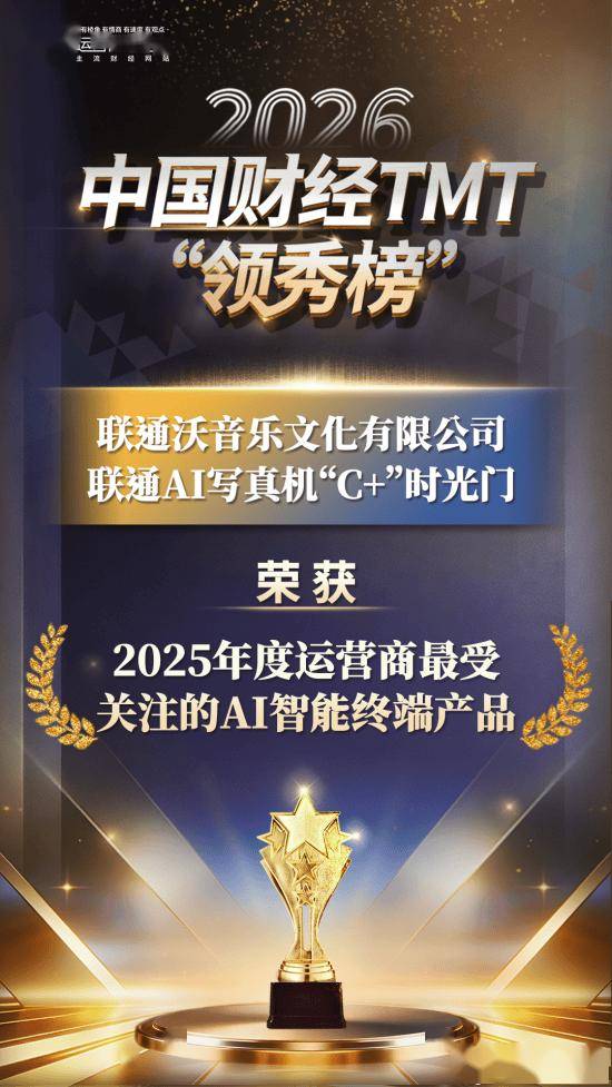 各显神通！ 联通AI写真机“C+”时光门荣获“2025年度运营商最受关注的AI智能终端产品”奖项