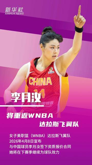 AIGC看体育｜李月汝将重返WNBA达拉斯飞翼队