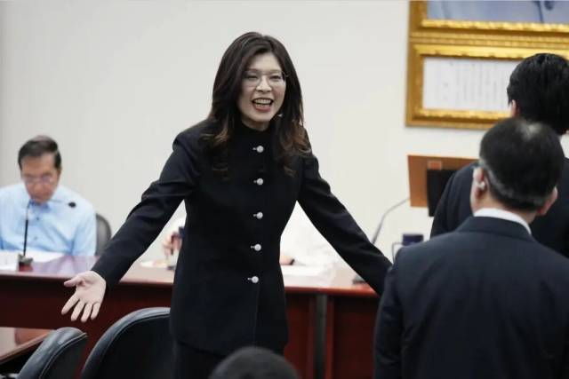 郑丽文返台后，穿粤企定制中山装亮相-华闻时空