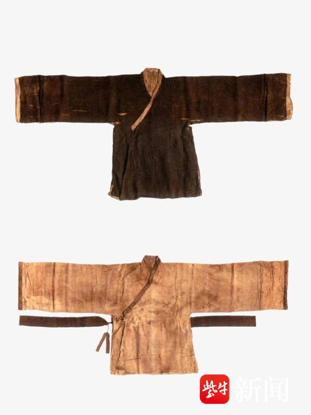 交领山茶纹絁夹衫 交领火焰纹花絁夹衫及梅花纹罗带 赵伯澐墓出土水晶