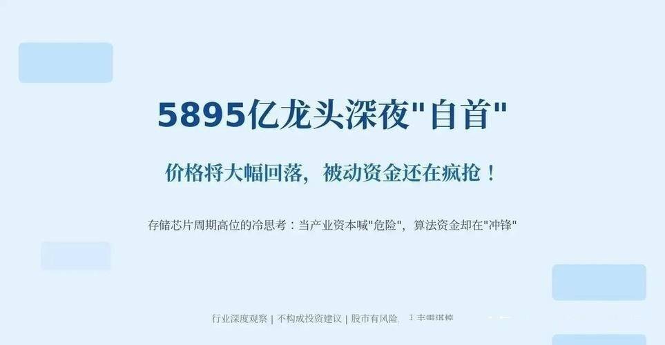 5895亿存储龙头发预警：价格将大幅回落被动资金还在疯抢！-第8张图片-