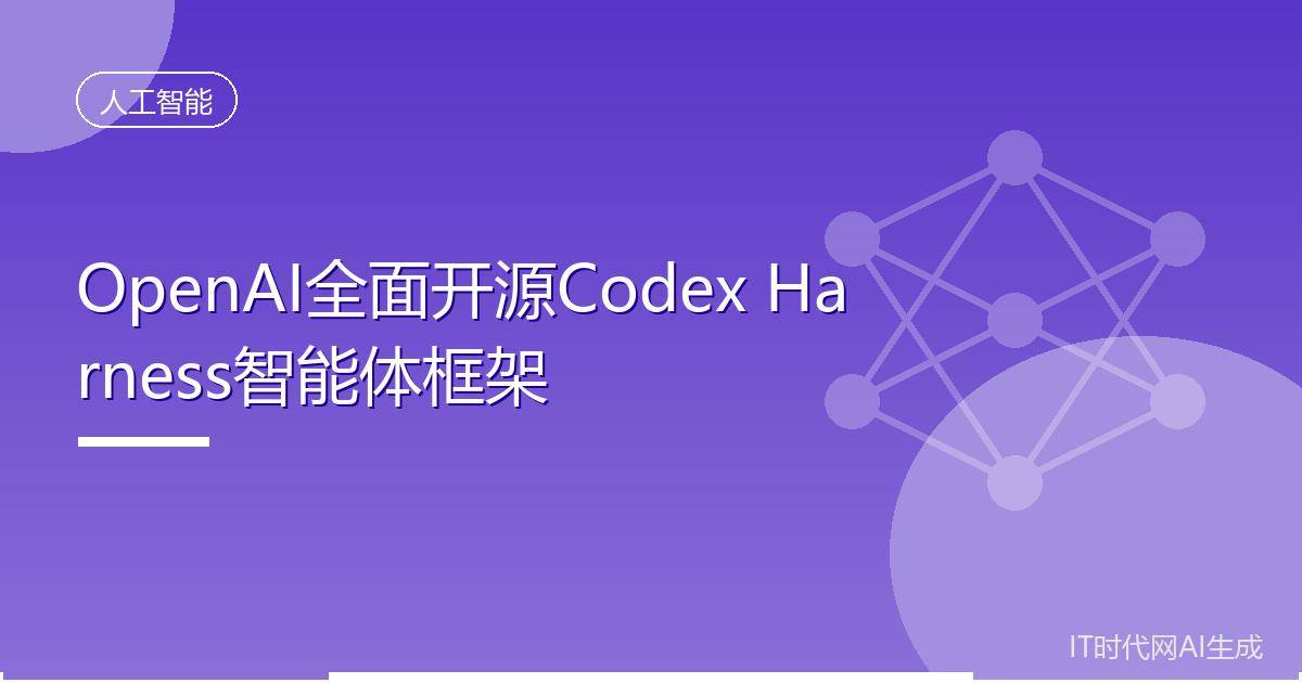 OpenAI全面开源Codex Harness智能体框架