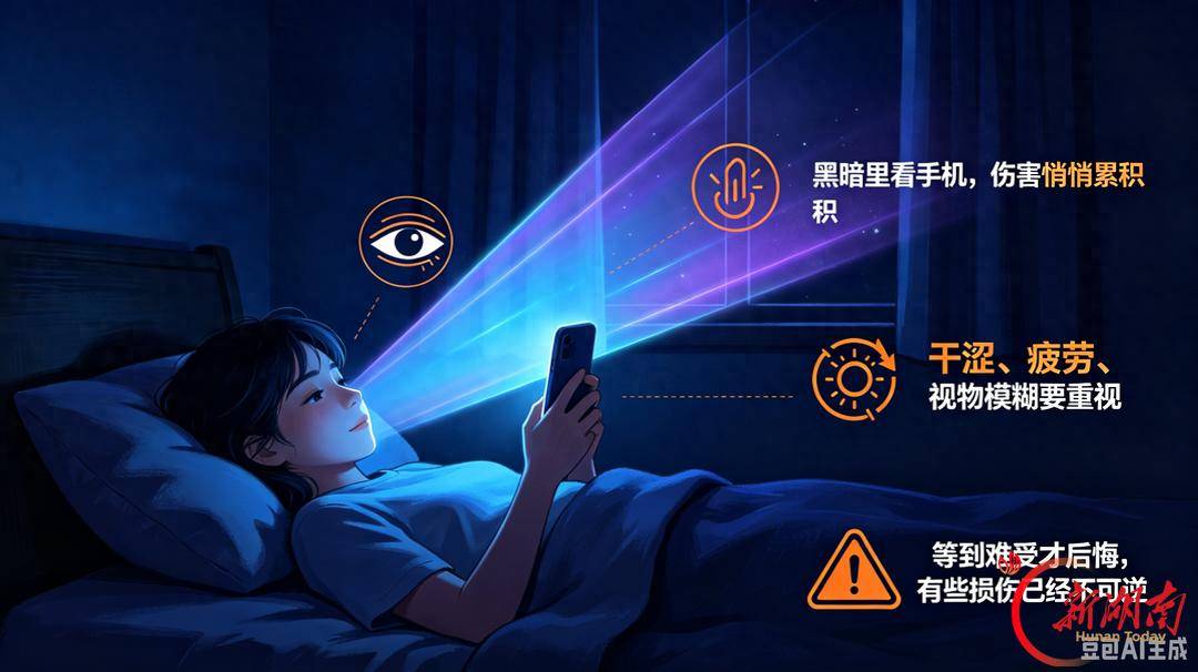 关灯看手机伤眼不可逆 三个方法降低伤害→
