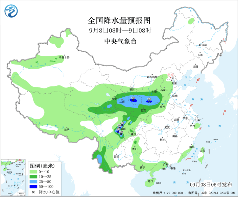 北方降温又降雨 甘肃陕西四川等地雨势较强